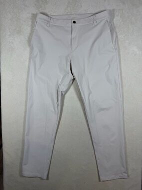 lululemon athletica ABC Size 36W 30L White Cream Performance Chinos Stretch Pant